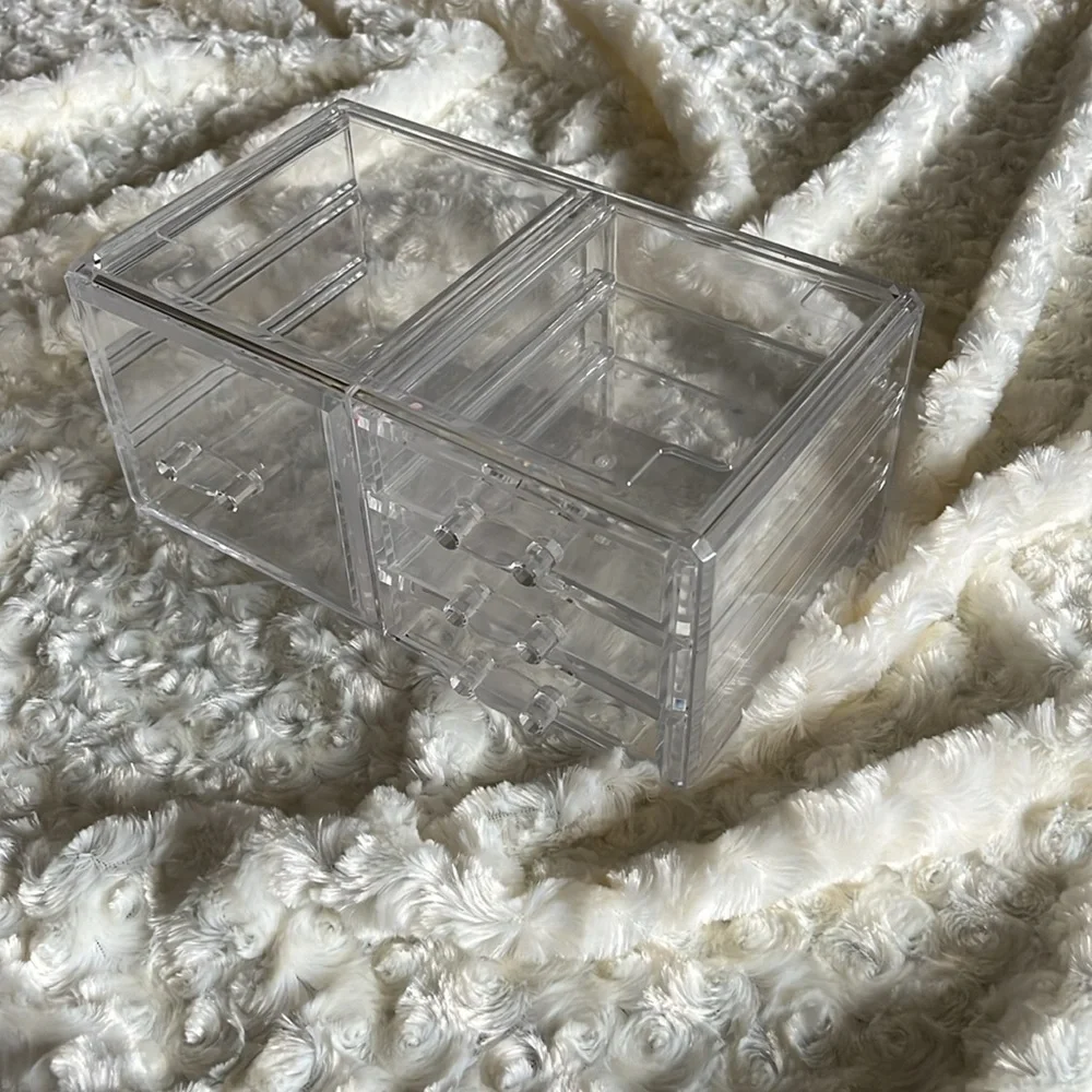 Large Clear Makeup Organizer Stackable Storage With 7 Drawers